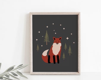 Red Fox Art Print, Animal Wall Art for the Home