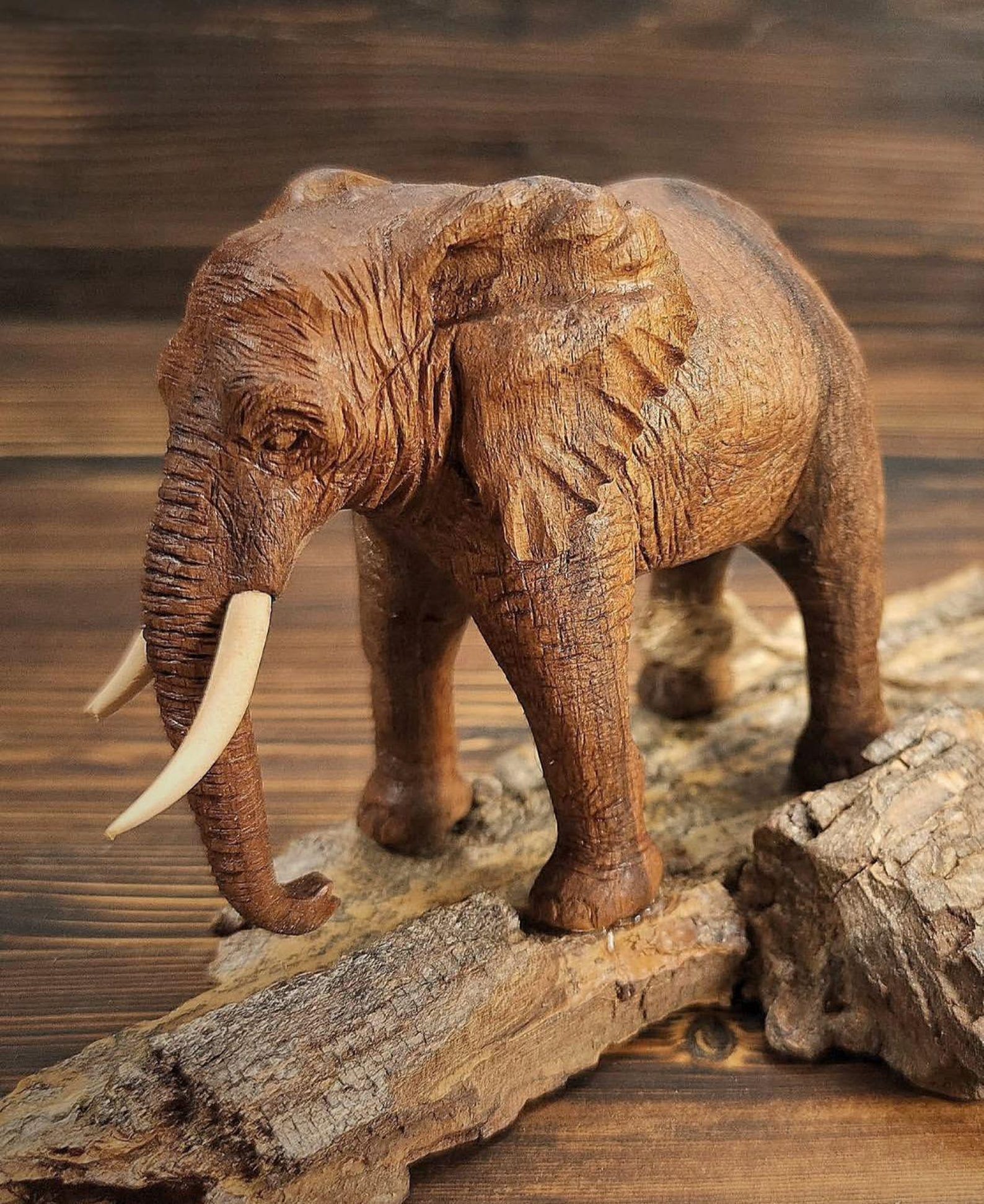 Wooden Elephant Carving