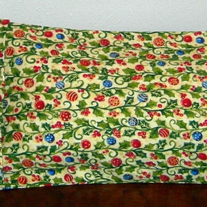 Eye Pillow Cover with Christmas Holly and Berries Design on a Washable 100% Cotton Fabric image 2