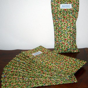 Eye Pillow Cover with Christmas Holly and Berries Design on a Washable 100% Cotton Fabric image 1