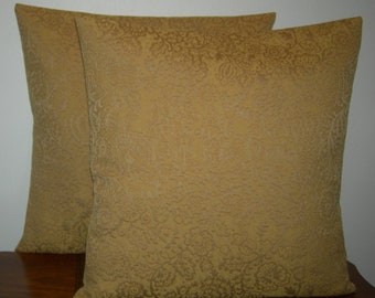 Gold Floral Throw Pillow Covers