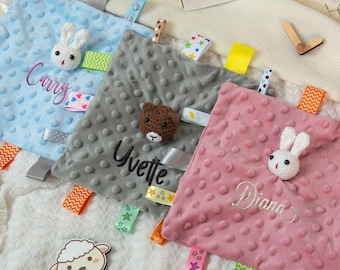 Couette brodée personnalisée, Couette avec nom de bébé, Couette animal mignon, Cadeaux baby shower, Couvertures de couette pour bébé, Cadeaux pour nouvelle maman