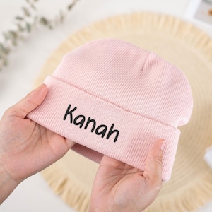 Custom Name Embroidered Beanie, Knitted Winter Hat, Baby Toddler Gift, Kids Birthday Gifts, Winter Hat Gift for Him Her, Christmas Gifts