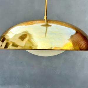 Mid Century Italian Globe Pendant Light - Raw Brass Aldorno Style
