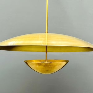 Handcrafted Raw Brass Sputnik Chandelier - Mid-Century Modern 3-Light
