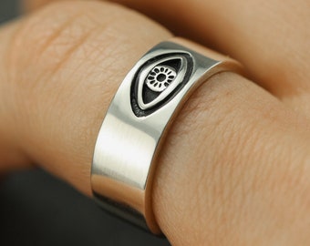 Evil Eye Ring, 925 Silver
