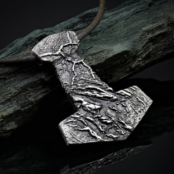 Sterling Silver Thor's Hammer Pendant Etsy