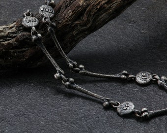 Sterling Silver Bone Shaped Chain, Memento Mori