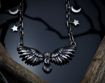 Owl Celestial 925 silver necklace