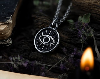 Third Eye Witchy Pendant Necklace - Enchanting Sterling Silver and Enamel Jewelry from Scotland