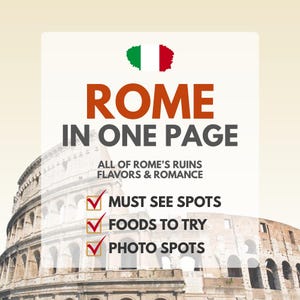 Rome Travel Checklist: One-Page Itinerary (PDF Download)