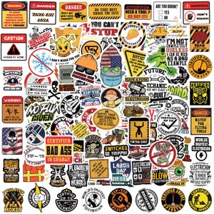 135 PCS Hard Hat Stickers – Funny Construction Stickers for Workers, Mechanics, Blue Collar Pros & Jobsite Enthusiasts