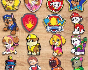 16 PCS Cartoon Puppy Shoe Charms Set – Cute Dog Accessories,Kids Party Gifts,Charms for Shoes & Bags, Bracelets,Bags, Gifts for Cartoon Fans