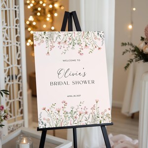 Wildflower Bridal Shower Decorations Love in Bloom Floral Bridal Shower Welcome Sign Spring Bridal Shower Decor Floral Garden Party Sign