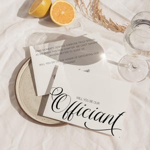 Old Money Aesthetic Wedding Officiant Proposal Letter Template Editable Will You Marry Us Card Printable Elegant Wedding Party Card Canva