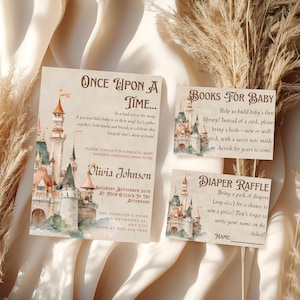 Storybook Baby Shower Invite Once Upon A Time Baby Shower Invitation Classic Baby Shower Invite Set Vintage Book Baby Shower Gender Neutral