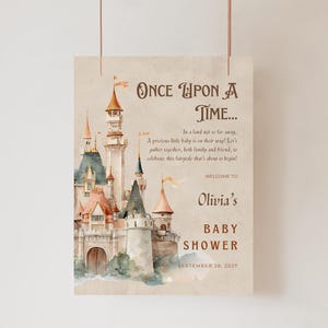 Once Upon A Time Baby Shower Welcome Sign Template Editable Vintage Baby Shower Decor Storybook Door Entrance Decor Classic Fairytale Sign