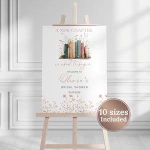 New Chapter Bridal Shower Welcome Sign Template Editable Her Next Chapter Book Bridal Shower Decor Printable Sign Book Lover’s Party Sign