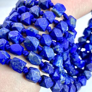 70g Raw Lapis Lazuli Diamond Necklace– Natural Rough Blue Gemstone Chips for Handmade Jewelry, Healing Stone Beads
