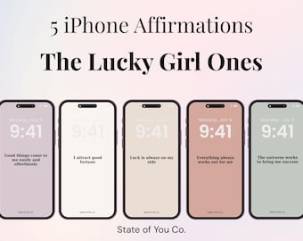 5 fondos de pantalla con afirmaciones para chicas afortunadas / Pantallas de bloqueo para iPhone y iPad