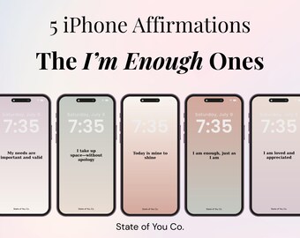 5 fondos de pantalla con afirmaciones "Soy suficiente" / Pantallas de bloqueo para iPhone y iPad