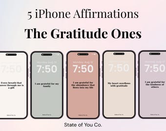 5 fondos de pantalla con afirmaciones de gratitud / Pantallas de bloqueo para iPhone y iPad