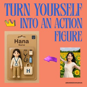 Custom Action Figures from Your Photos – Personalized Toy Art for Pets & People! Unique Digital Download, Fun Gift, Toy Box Style Keepsake