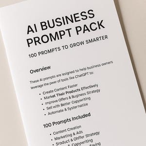 AI Business Prompt Pack – 100 Prompts to Grow Smarter