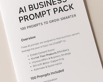 AI Business Prompt Pack – 100 Prompts to Grow Smarter