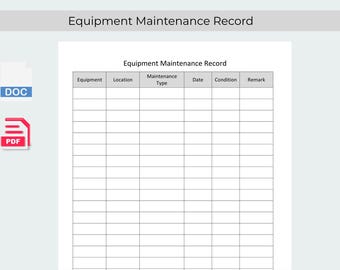 Plantilla de registro de mantenimiento de equipos (hoja de registro imprimible en PDF)