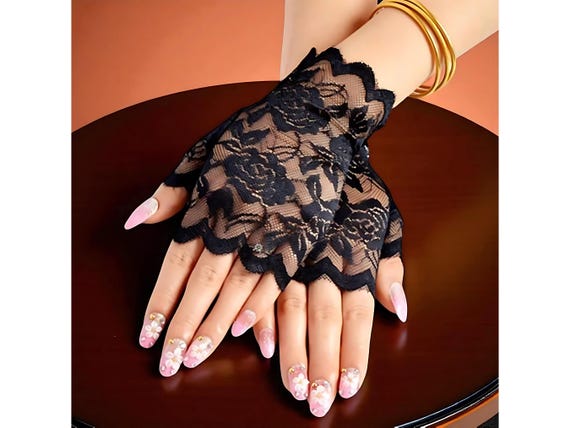 Half Finger Fishnet Gloves, Summer Fingerless Gloves, Ladies Evening Gloves, Half Finger Gloves, Comfortable Bridal Gloves, Lace Gloves