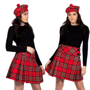 Classic Wrap Plaid Tartan Ladies Kilt with Buckle Fastening, Mid Length Women’s Adjustable Highland Kilt - Scottish Skirts
