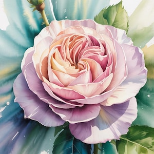 3x Rosen Aquarell Bilder Blüte Farben Blumen Wandbild Dekobild Frühling Deko abstrakte Kunst