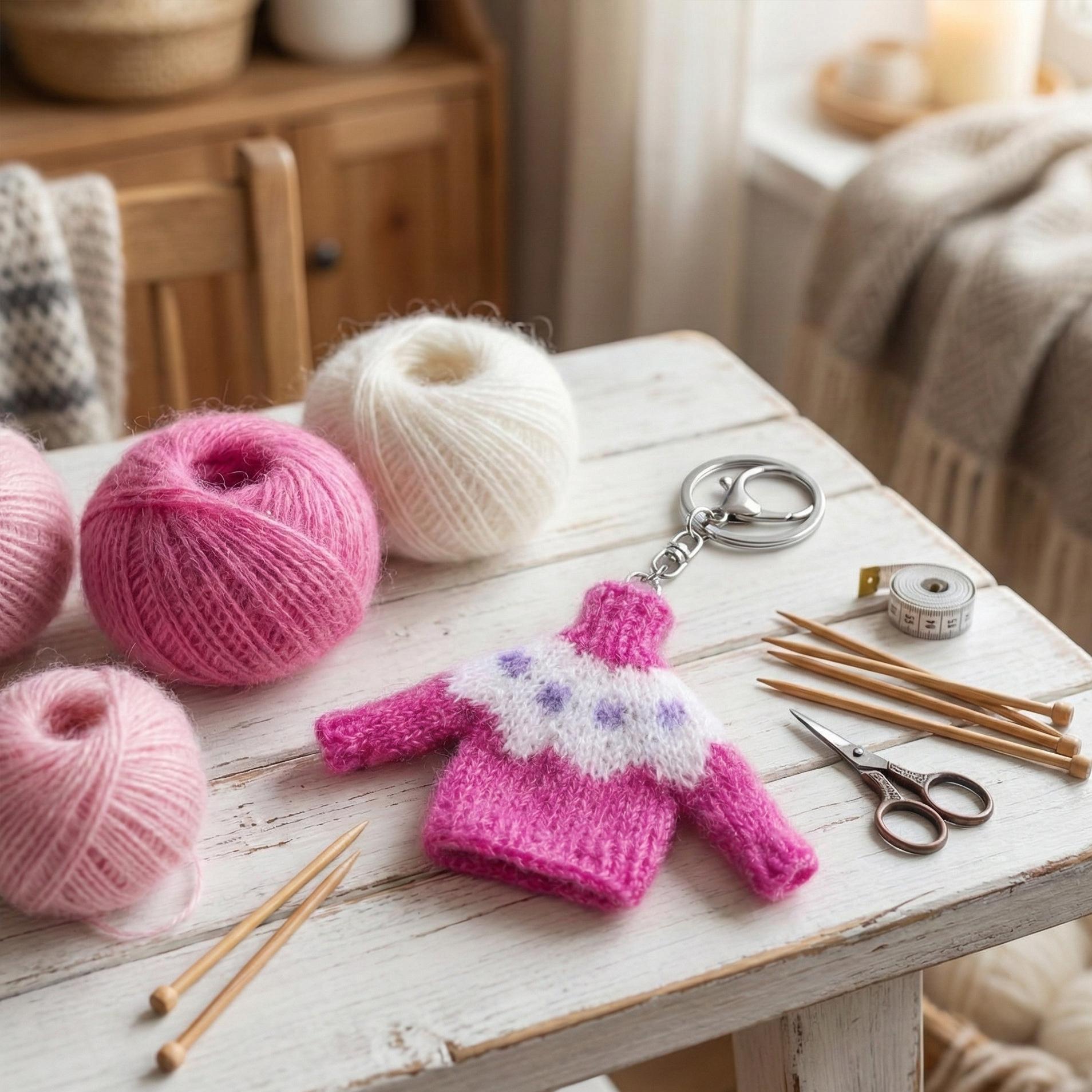 Knit Icelandic Sweater Keychain - Etsy