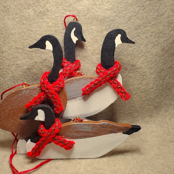 Canadian Geese  Ornaments - handmade wood figurines