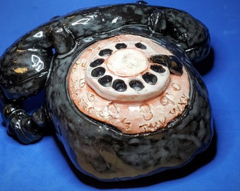 Rotary Phone - handmade ceramic