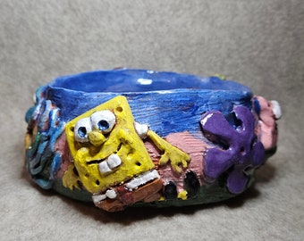 SpongeBob Squarepants handmade ceramic funny bowl
