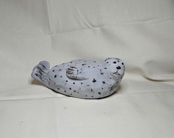 Whimsical  seal,  handmade ceramic  clay figurine
