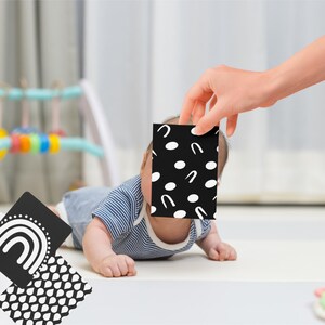 35 High Contrast Black & White Baby Visual Cards | Newborn Stimulation Images | Montessori Flashcards | Sensory Tummy Time Toy