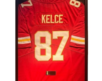 Kansas City Chiefs Travis Kelce Jersey Framed, Travis Kelce Shirt Framed, Kansas City Chiefs Jersey Birthday Gift