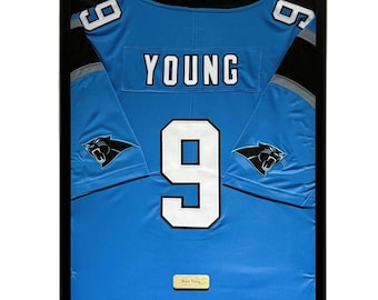 Carolina Panthers Bryce Young Jersey Framed, Bryce Young Shirt Framed, Carolina Panthers Jersey 21'' x 29'' Inches