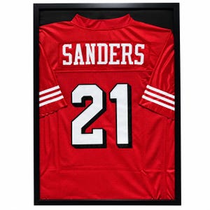 San Francisco 49ers Deion Sanders Framed Jersey, Deion Sanders Shirt Framed, San Francisco 49ers Jersey 21 x 29 Inches
