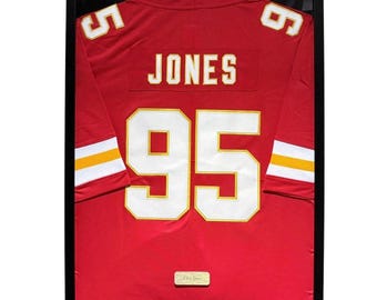 Kansas City Chiefs Chris Jones Framed Jersey, Chris Jones Shirt Framed, Kansas City Chiefs Jersey 21 x 29 Inches
