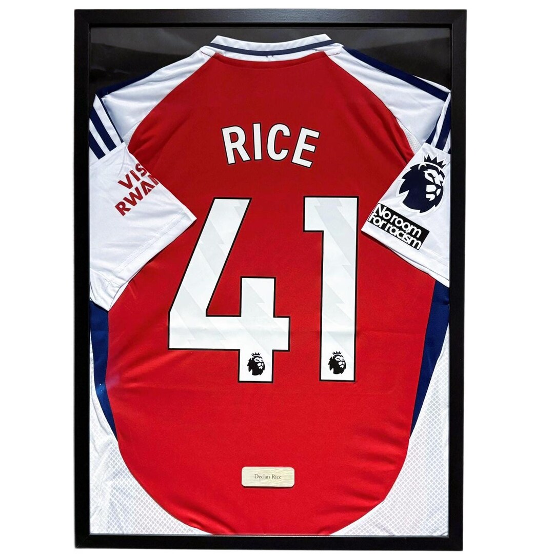 Arsenal Declan Rice Framed Jersey, Declan Rice Shirt Framed, Arsenal ...