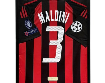 AC Milan Paolo Maldini Trikot gerahmt, Paolo Maldini Trikot gerahmt, AC Milan Trikot 54 x 74 cm