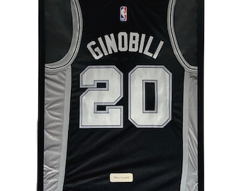 Camisa Manu Ginobli do San Antonio Spurs emoldurada, Camisa Manu Ginobli emoldurada, Camisa San Antonio Spurs presente de aniversário