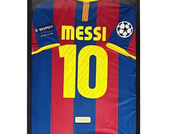Barcelona Lionel Messi Jersey Framed, Lionel Messi Shirt Framed, Barcelona Jersey 21'' x 29'' Inches