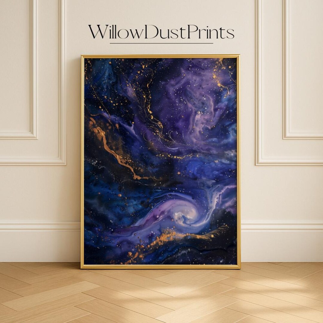 Cosmic Galaxy Printable Wall Art Gift, Space Painting, Nebula Universe ...