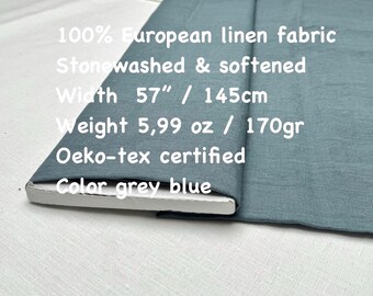 Softened European Linen Fabric: Stone Washed, Oeko-Tex Certified