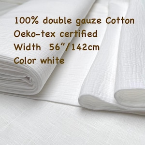 Organic Cotton Double Gauze Fabric: Soft Muslin for Baby Clothes, Sewing - Eco-Friendly